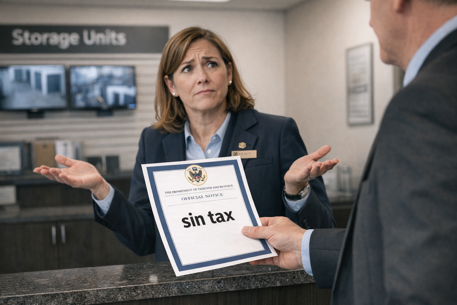 Self Storage Attendant in Corporate Satire